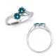 Blue-SI3-I1 Forever Us Two 2 Stone Fancy By Pass Ring 14K Gold
