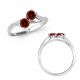 Red-SI3-I1 Forever Us Two 2 Stone Fancy By Pass Ring 14K Gold