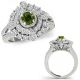 0.75 Carat Real Green Diamond Designer Victorian Halo Anniversary Ring 14K Gold