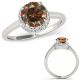 1.15 Carat Real Champagne Diamond Crossover Designer Halo Engagement Ring 14K Gold