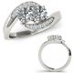 G-H Real Diamond Fancy Two Stone By Pass Engagement Ring 14K Gold