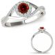 0.5 Carat Real Red Diamond Eye Design By Pass Crossover Infinity Ring 14K Gold