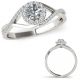 0.5 Carat Real G-H Diamond Eye Design By Pass Crossover Infinity Ring 14K Gold