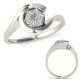 0.1 Carat Real G-H Diamond 7 Seven Stone Solitaire Bezel Bridal Ring 14K Gold