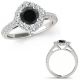 Black Diamond Vintage Design Eternity Halo Cluster Ring 14K Gold