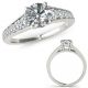 G-H Real Diamond Designer Filigree Cluster Wedding Ring 14K Gold
