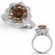 2.5 Carat Champagne Diamond Halo Engagement Bridal Promise Ring 14K Gold