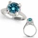 1 Carat Blue Diamond Solitaire Engagement Bridal Promise Ring 14K Gold