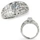 0.75 Carat G-H Real Diamond Split Shank Bridal Halo Solitaire Ring 14K Gold