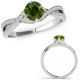 0.75 Carat Green Real Diamond By Pass Infinity Bridal Promise Solitaire Ring 14K Gold