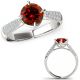 1 Carat Red Real Diamond Solitaire Cluster Marriage Fancy Women Ring 14K Gold