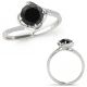 0.5 Carat Black Real Diamond By Pass Lovely Classy Solitaire Design Ring 14K Gold