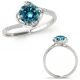 0.5 Carat Blue Real Diamond By Pass Lovely Classy Solitaire Design Ring 14K Gold