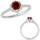 0.75 Carat Red Real Diamond Flower Design Anniversary Fancy Halo Ring 14K Gold