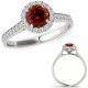 0.75 Carat Red Real Diamond Wedding Anniversary Fancy Bridal Halo Ring 14K Gold
