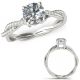 1.15 Carat G-H Real Diamond Infinity Crossover By Pass Basket Prong Ring 14K Gold
