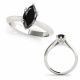 Black Diamond DouBKe Prong Engagement Ring 14K Gold