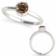 Champagne Diamond Simple Band Engagement Ladies Ring 14K Gold