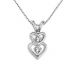 G-H I1 Diamond Double Heart Pendant 18 Inch Chain 14K Gold
