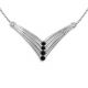Black AAA Diamond V Journey Necklace Chain 14K Gold