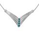 Blue I1 Diamond V Journey Necklace Chain 14K Gold