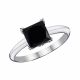 Black Princess Diamond Solitaire Engagement Ring 14K Gold