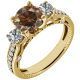 1 Carat Real Choclate Diamond 3 Stone Wedding Anniversary Ring 