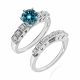 Blue Diamond Beautiful Solitaire Bridal Ring Band 14K Gold