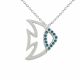0.7 Carat Blue Diamond Fish Pendant Necklace Chain 14K Gold