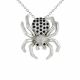 0.48 Carat Black Diamond Spider Pendant Necklace Chain 14K Gold