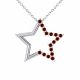 0.48 Carat Red Diamond Star Pendant Necklace Chain 14K Gold
