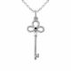0.02 Carat Black Diamond Charm Key Pendant Necklace Chain 14K Gold