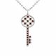0.1 Carat Red Diamond Charm Key Pendant Necklace Chain 14K Gold