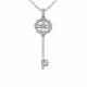 0.24 Carat Fancy Real G-H Diamond Charm Key Pendant Necklace + Chain 14K Gold