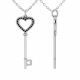 0.24 Carat Black Diamond Charm Key Pendant Necklace Chain 14K Gold