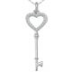 White Diamond Heart Shape Dainty Key & Locks Shared Pendant With 18