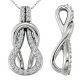 White Diamond Designer Charms Love Knot Pendent + 18