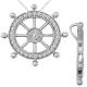 Diamond Ship's Round Wheel Pendent Necklace + 18