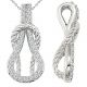 White Diamond Beautiful Love Knot Pendent Necklace + 18