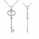 0.04 Carat Fancy Real G-H Diamond Charm Key Pendant Necklace + Chain 14K Gold