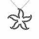 0.69 Carat Black Diamond Starfish Pendant Necklace Chain 14K Gold