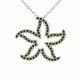 0.69 Carat Green Diamond Starfish Pendant Necklace Chain 14K Gold