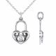 0.09 Carat Black Diamond Heart Pendant Necklace Chain 14K Gold