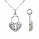 0.08 Carat Fancy Real G-H Diamond Heart Pendant Necklace + Chain 14K Gold