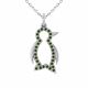 0.17 Carat Green Diamond Dove Pendant Necklace Chain 14K Gold