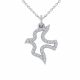 0.16 Carat Fancy Real G-H Diamond Penguin Pendant Necklace + Chain 14K Gold