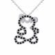 0.24 Carat Black Diamond Bear Pendant Necklace Chain 14K Gold