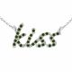 0.15 Carat Green Diamond Kiss Pendant Necklace Chain 14K Gold
