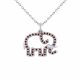 0.22 Carat Red Diamond Elephant Pendant Necklace Chain 14K Gold
