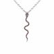 0.36 Carat Red Diamond Snake Pendant Necklace Chain 14K Gold